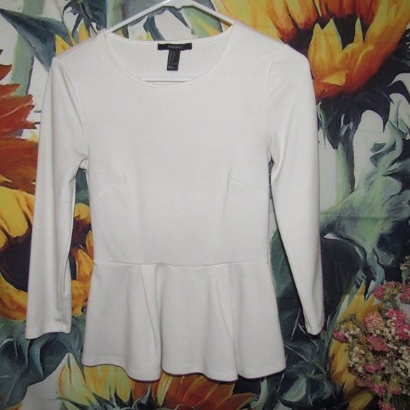 Forever 21 Tops - White Mid-Sleeve Shirt from Forever 21 Forever 21 Tops - White Mid-Sleeve Shirt from Forever 21